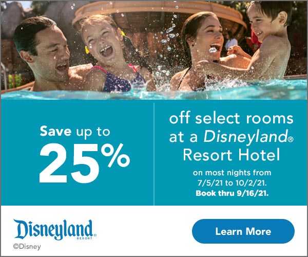 Save Up to 25% on Select Rooms at a Disneyland Resort Hotel