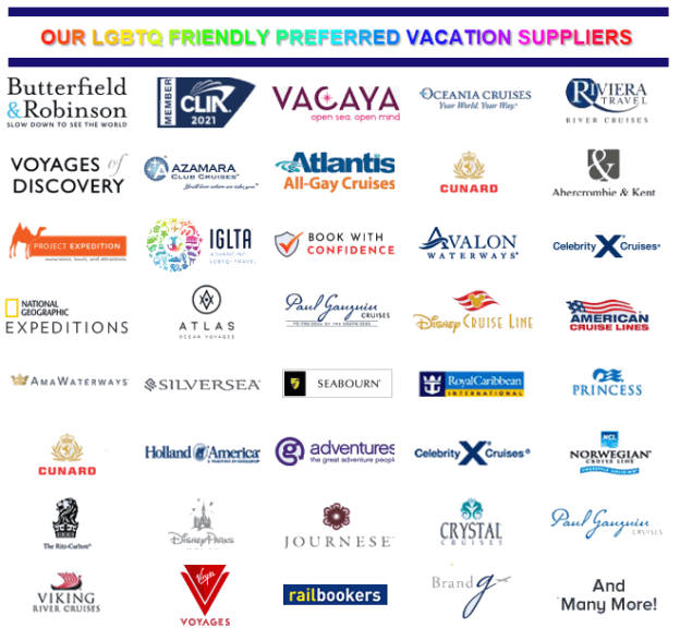 OUR LGBTQ FRIENDLY PREFERRED VACATION SUPPLIERS